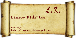 Liszov Klétus névjegykártya
